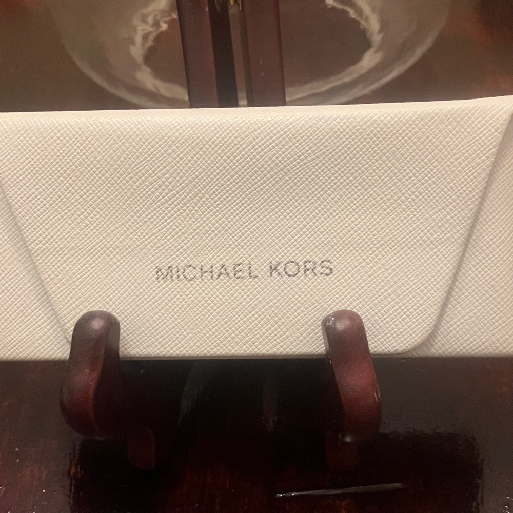Michael Kors Ivory Textured eyewear case